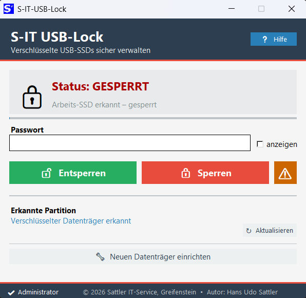 UsbLock – Status: Gesperrt